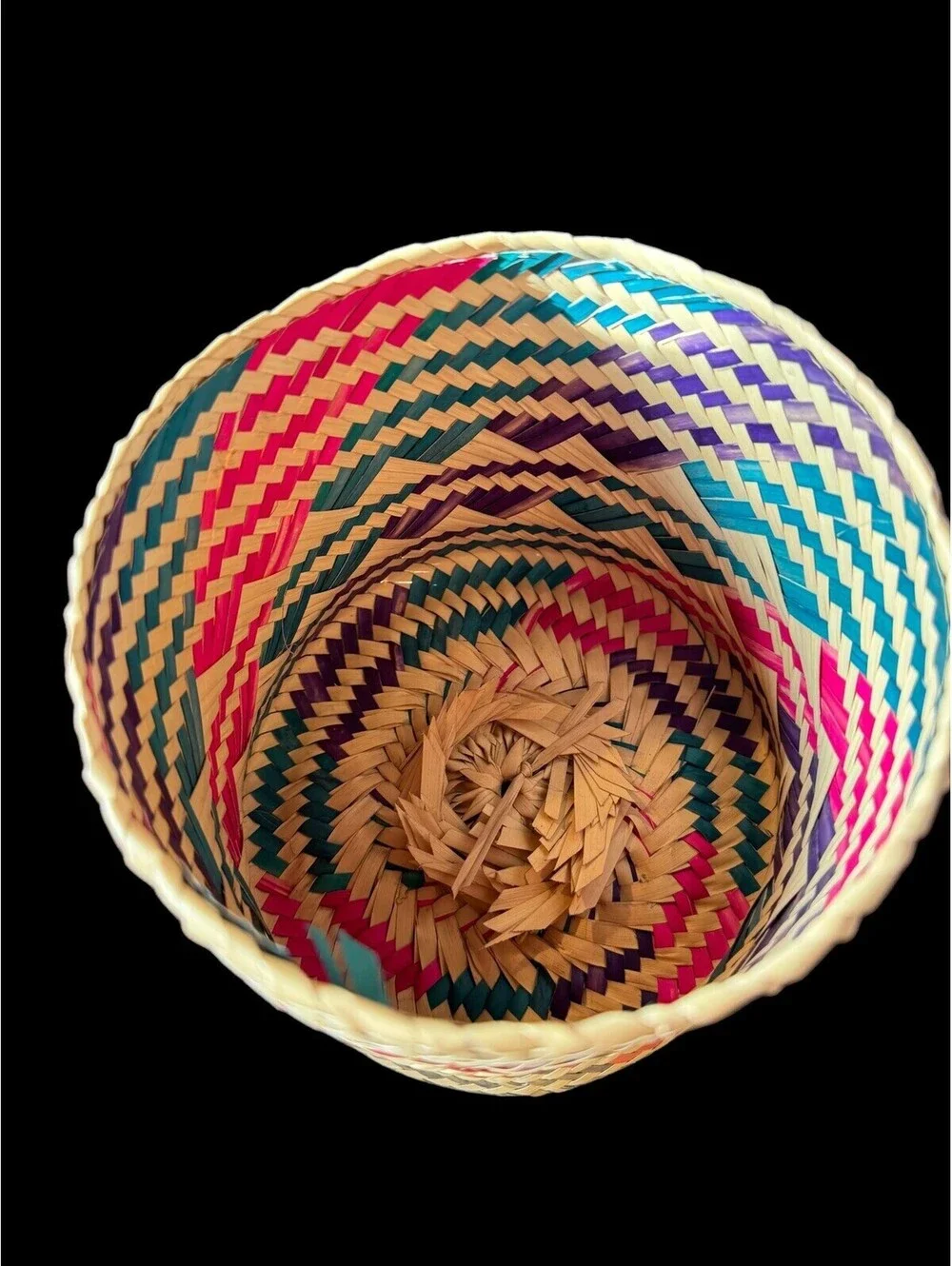 Vintage Handwoven Basket With Lid. Made In Maine 6”T  6”D